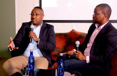 Musa Kalenga and Andile Masuku at a Wits alumni networking event at the Wits Club on 31 October 2017